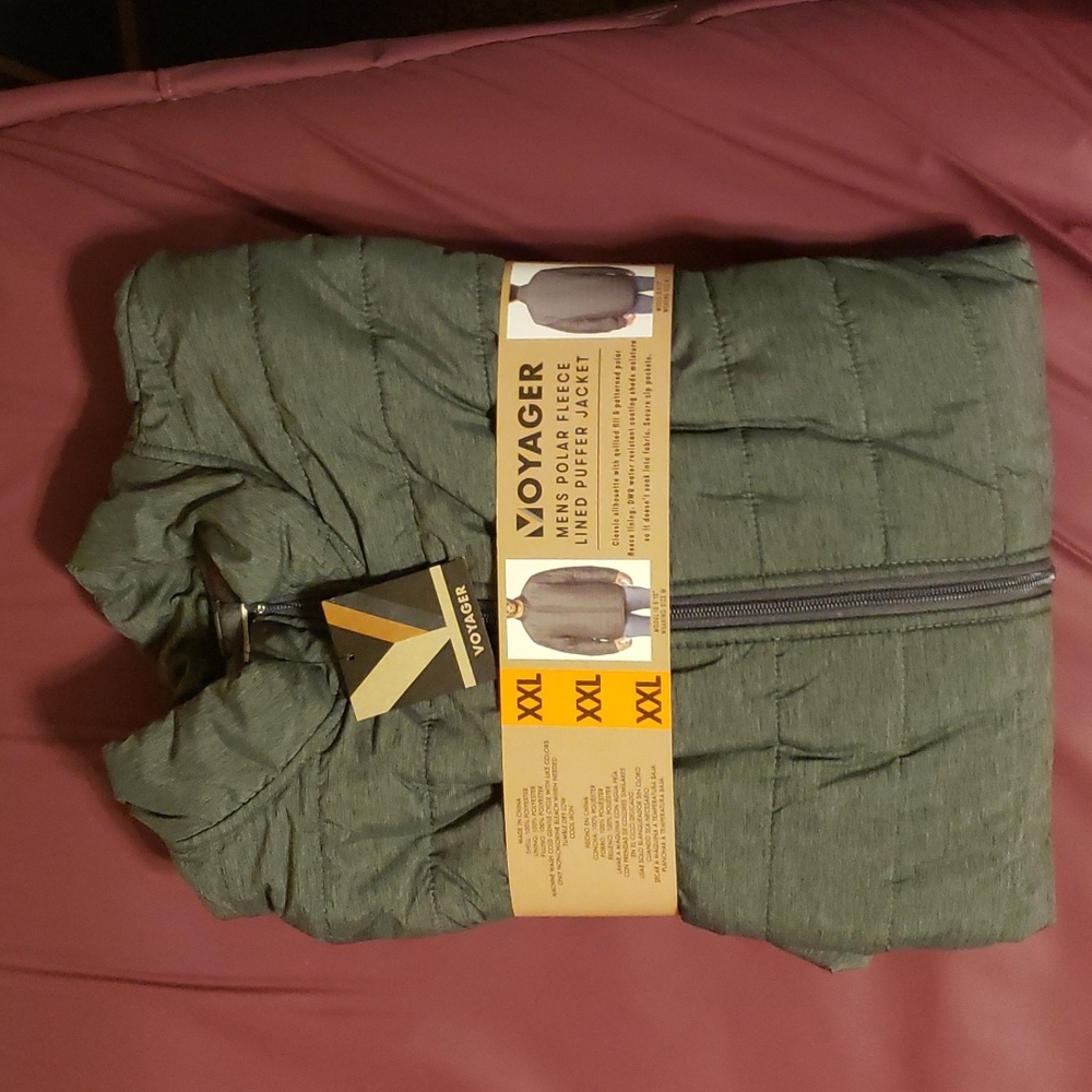 Voyager Mens Polar Fleece Lined Puffer Jacket